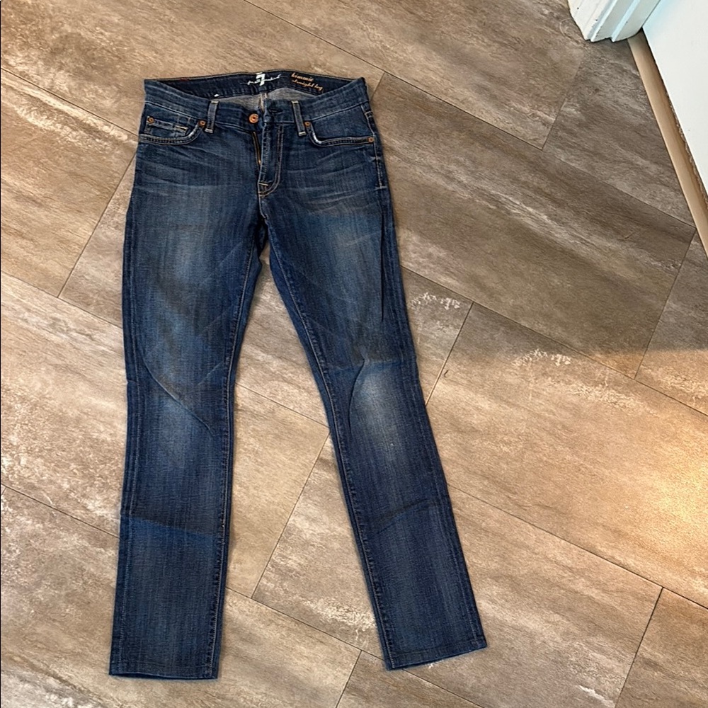 7 For All Mankind Dark Wash Skinny Jeans
